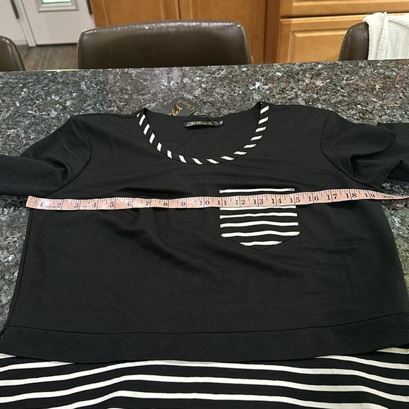 Black and White Striped Women's Dress - Picture 2 of 12